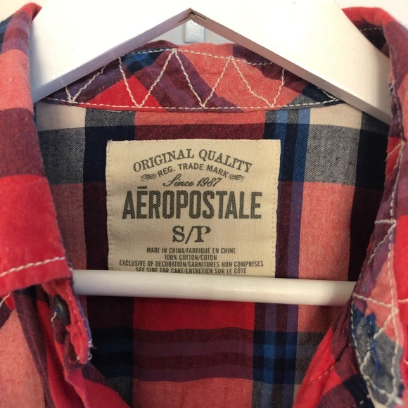 Aéropostale unisex cotton plaid shirt - Picture 3 of 6
